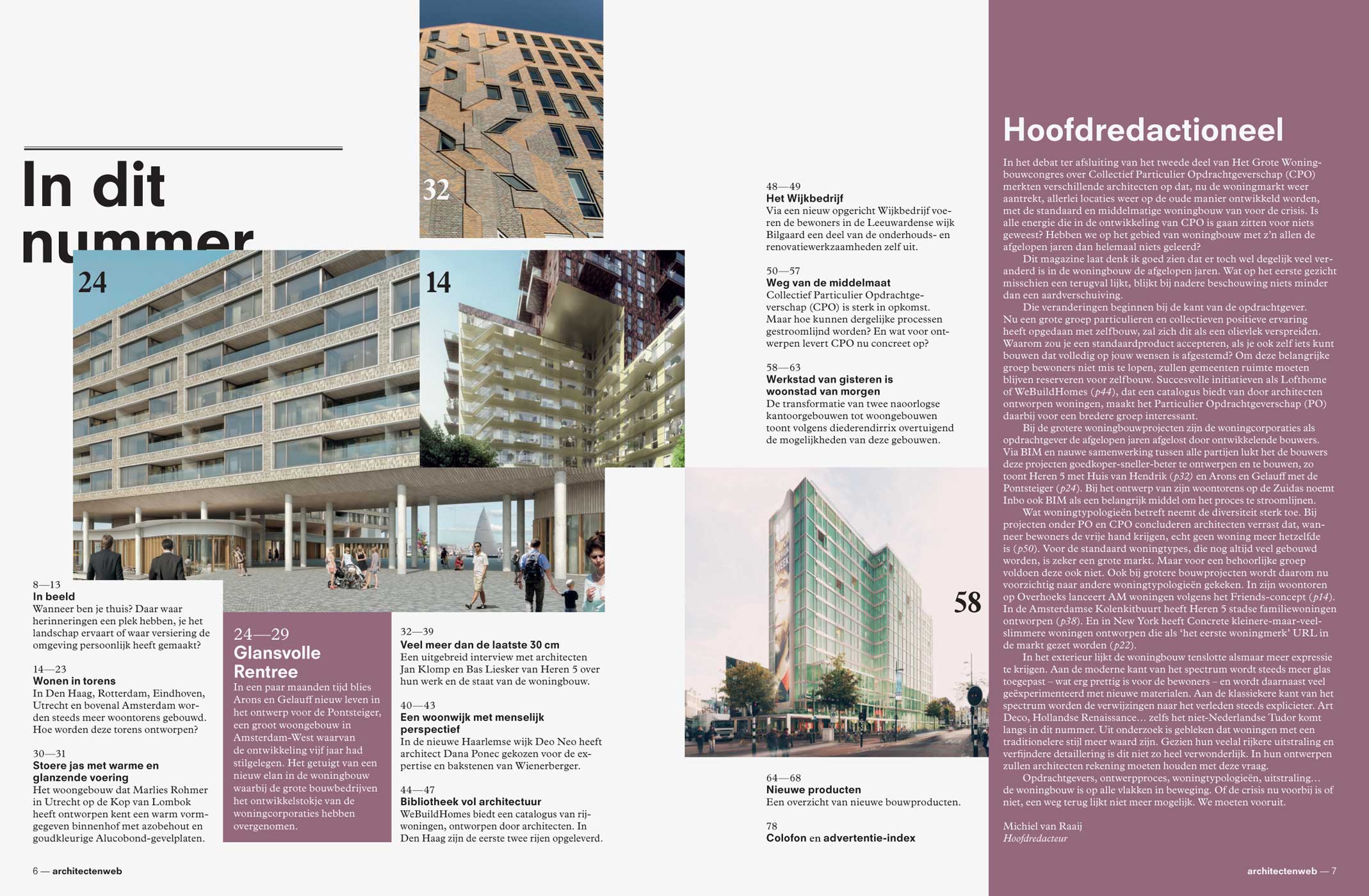 architectenweb, magazine, editorial design, architecture