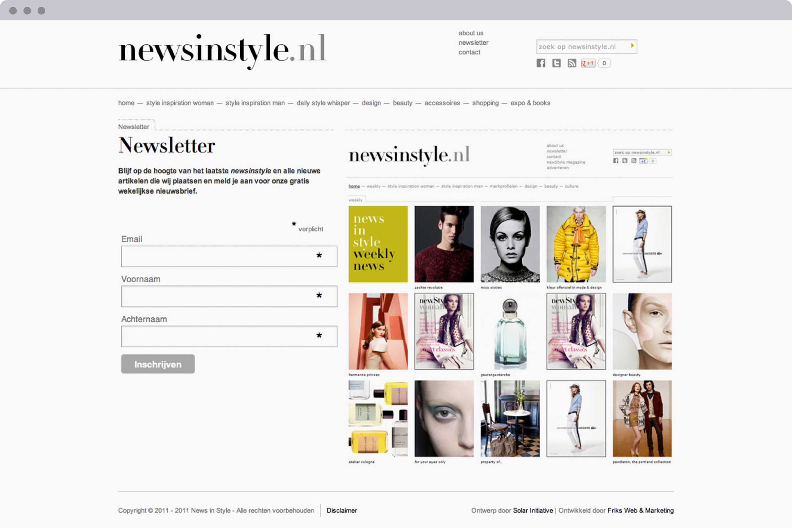 newsinstyle.nl, webdesign