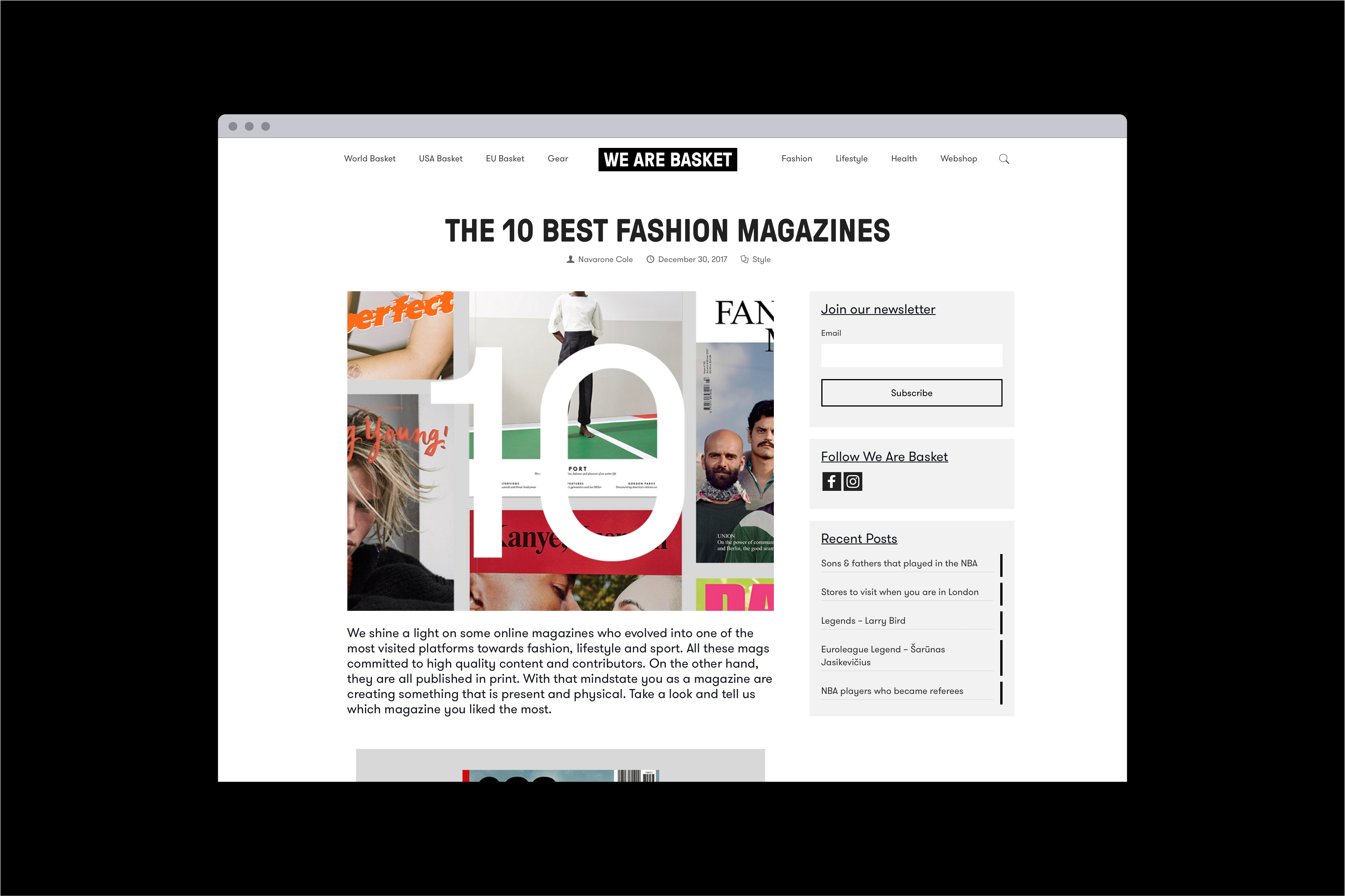 we are basket, online magazine, webdesign