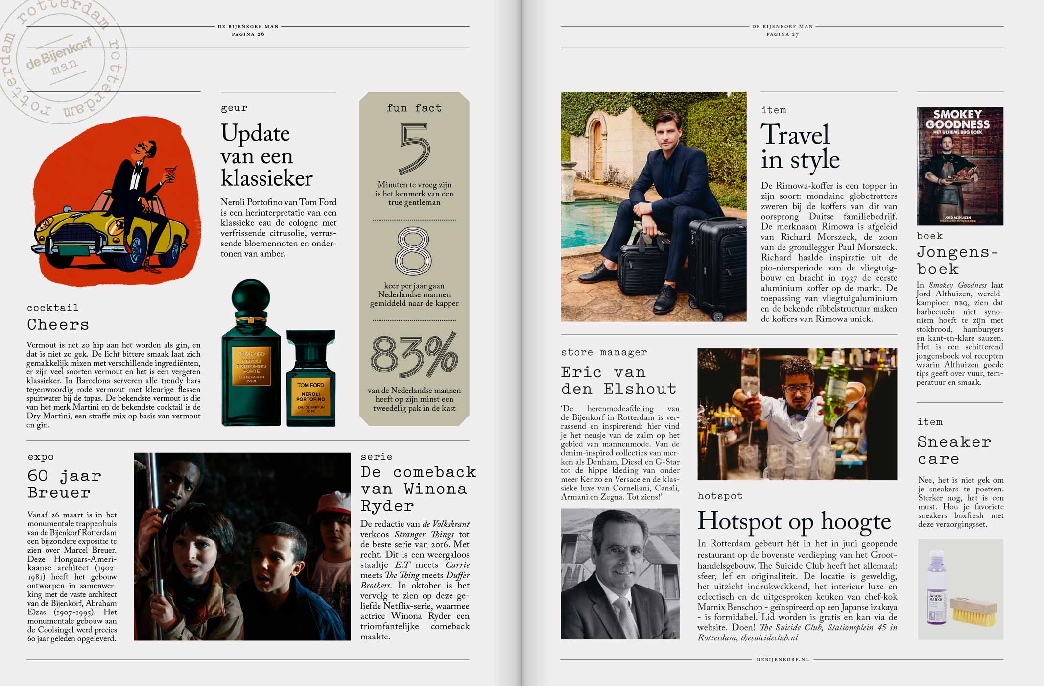 de Bijenkorf editorial magazine layout